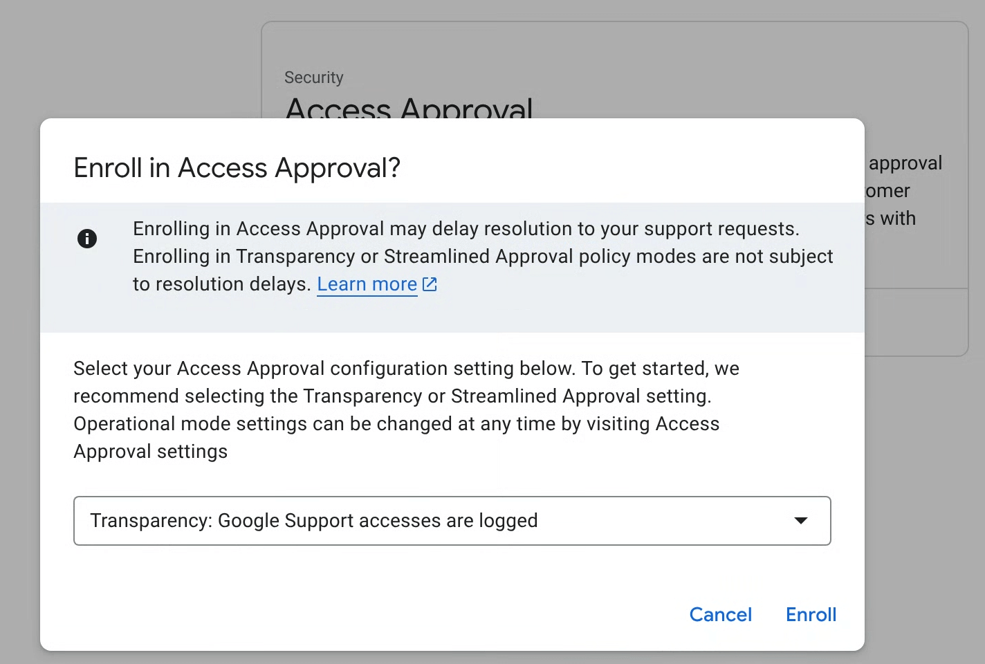 Enregistrez-vous auprès d&#39;Access Approval.