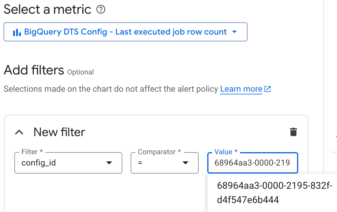 Defina el filtro config_id.