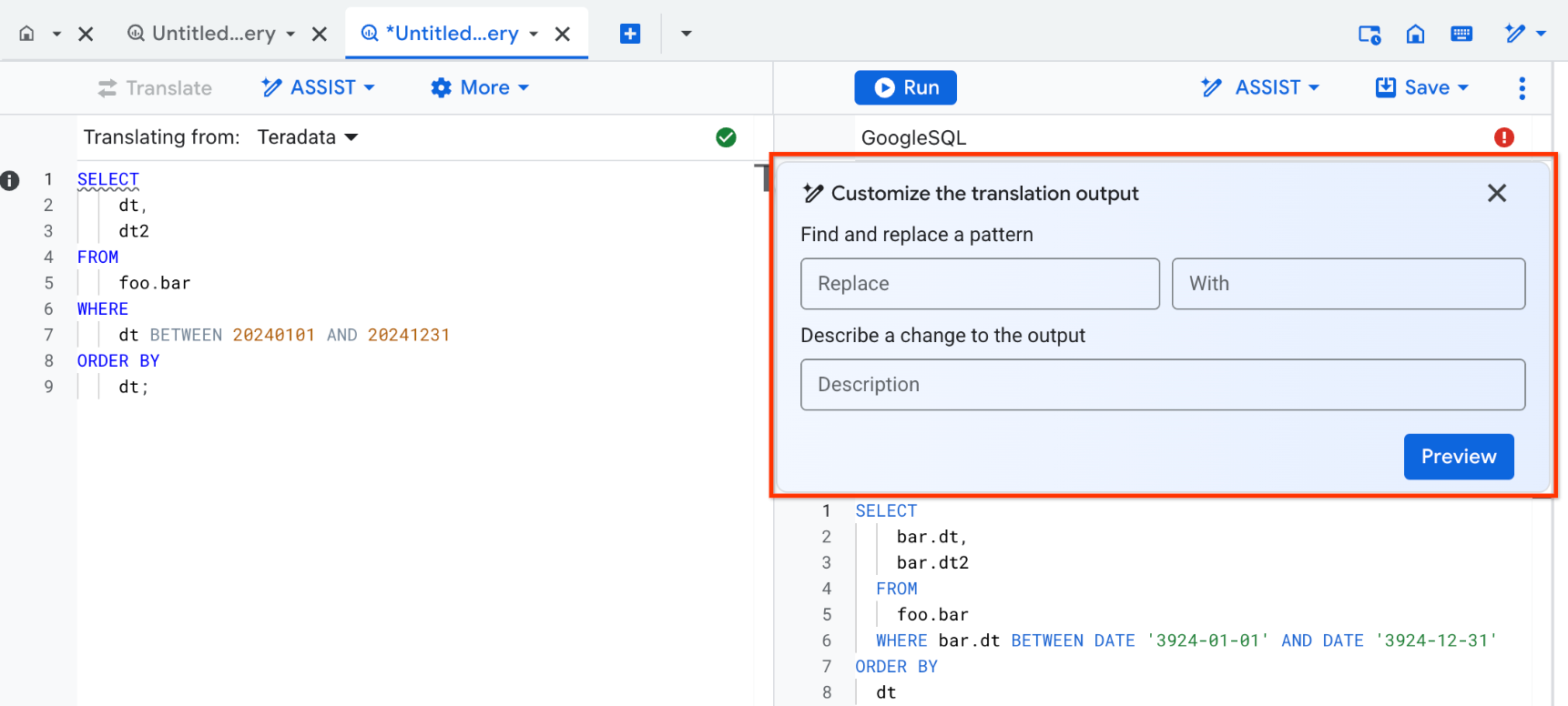 Personalizzare l&#39;output della traduzione