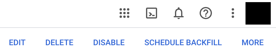 Clique em Editar para editar uma transferência de dados existente