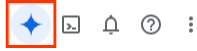 Botão do Gemini Cloud Assist na barra de ferramentas do BigQuery.