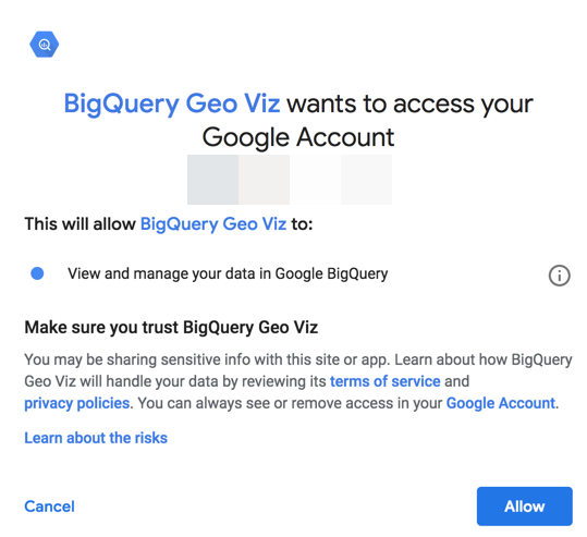 Caixa de diálogo de permissão de acesso.