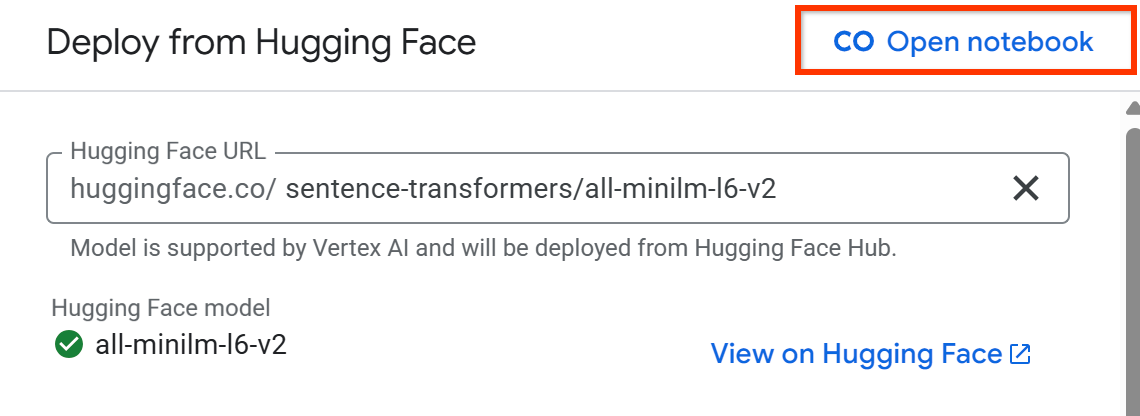 Open a notebook to deploy a Hugging Face model.