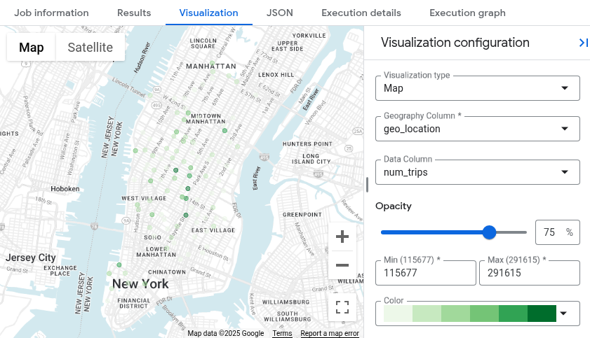 Carte de densité générée dans l&#39;onglet &quot;Visualisation&quot;