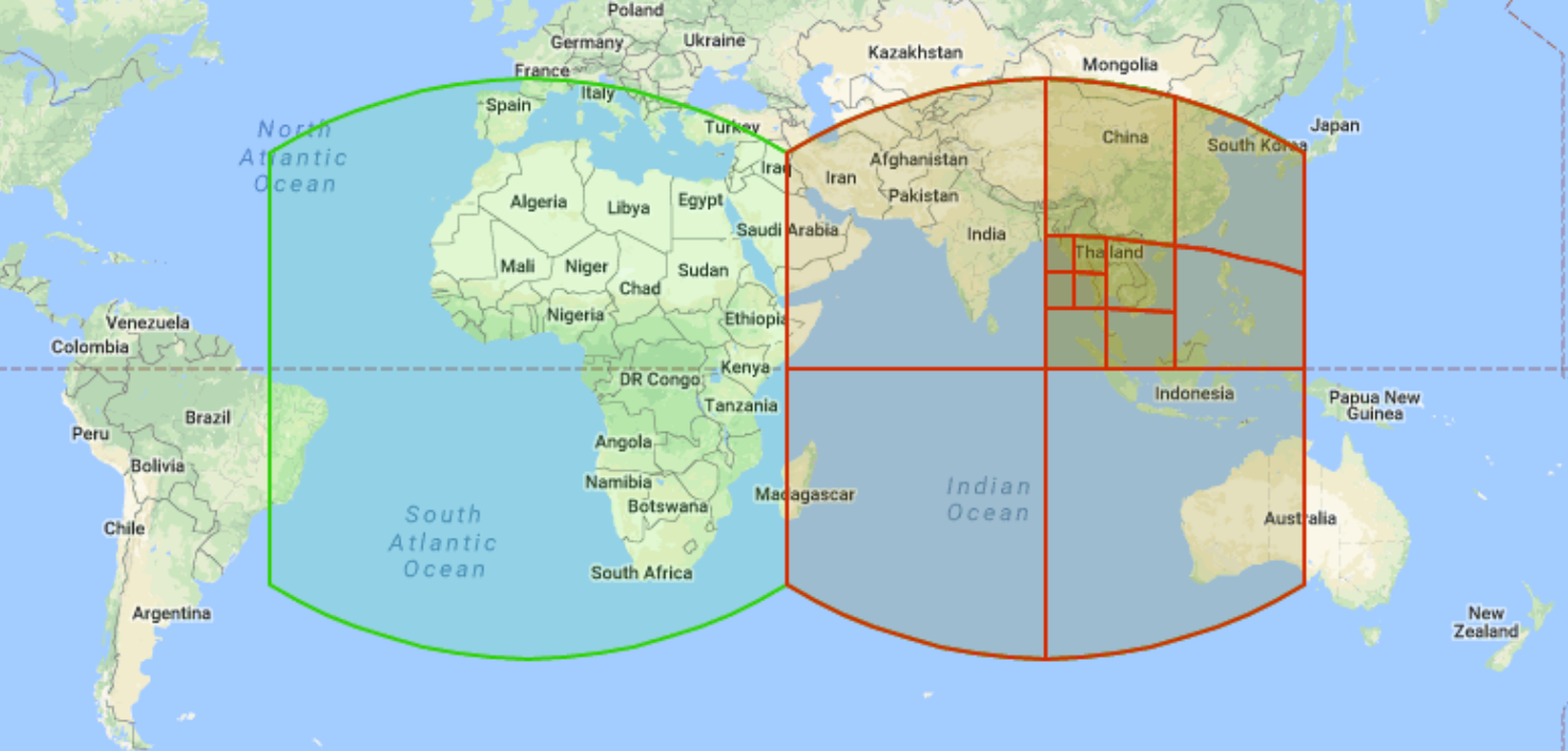 Exemplo de células da grelha S2.
