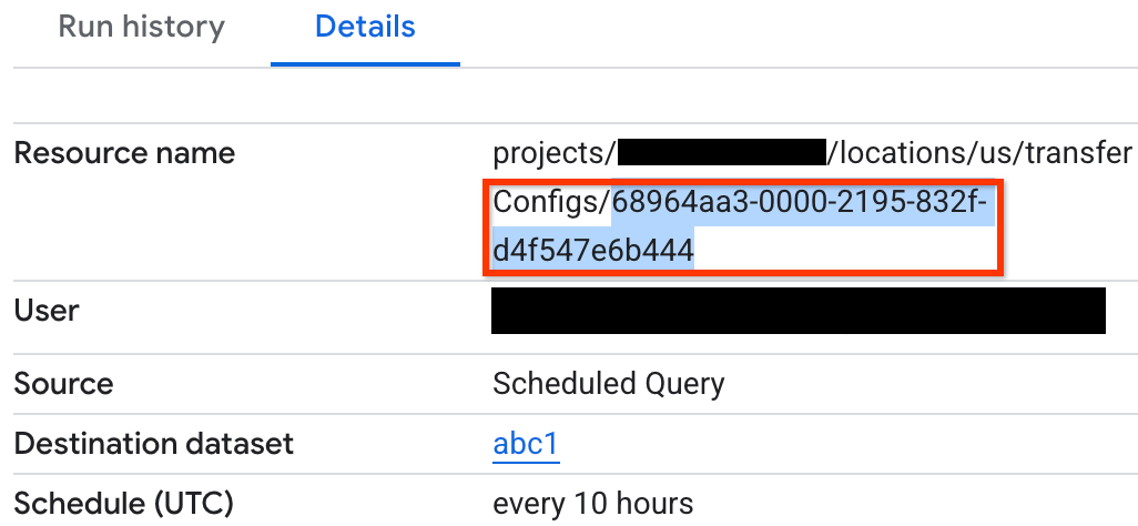 config_id no nome do recurso.