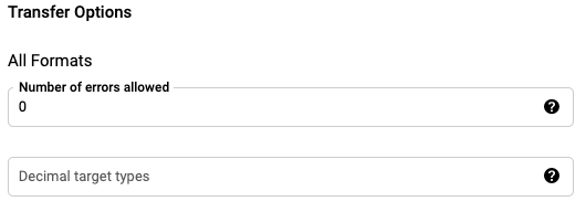 Opzioni di trasferimento tutti i formati