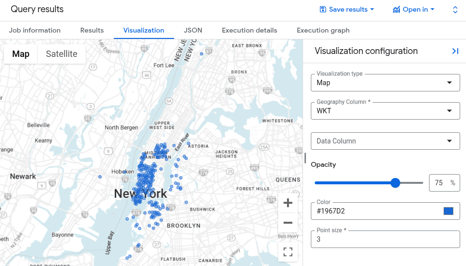 Visualisierung von Standorten von Fahrradstationen.