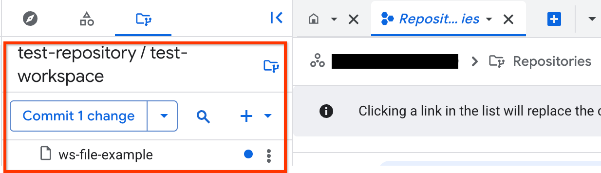 El panel del espacio de trabajo