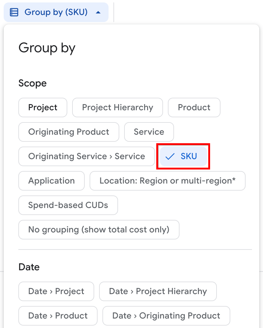 Configuring the Originating products filter.
