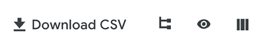 Barre des paramètres du tableau et des outils de création de rapports, pour le rapport &quot;Tableau des coûts&quot;.