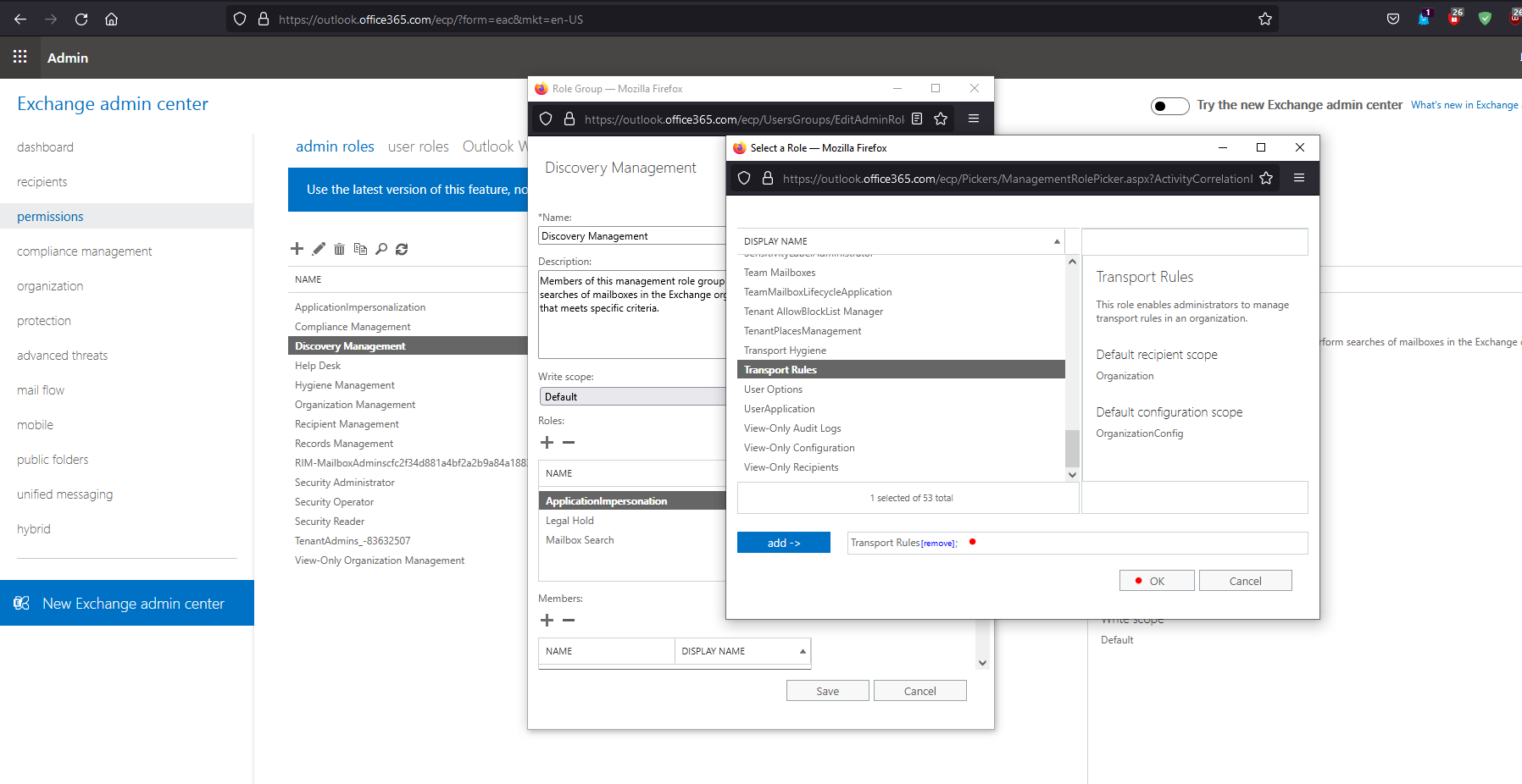 Transportregeln hinzufügen