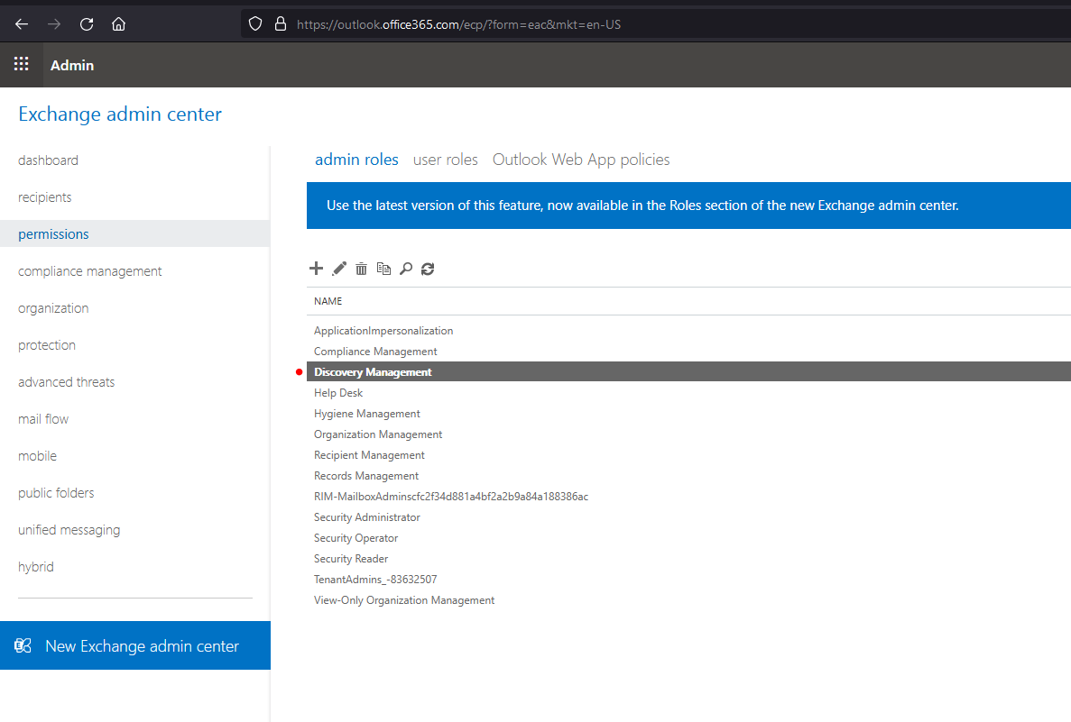 Exchange 管理センター