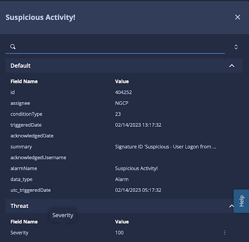基于报警数据的 Google SecOps 事件