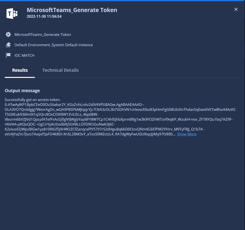 Azione Recupera autorizzazione - Valore Aggiorna token