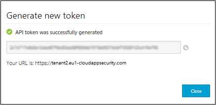 Se generó correctamente el diálogo del token