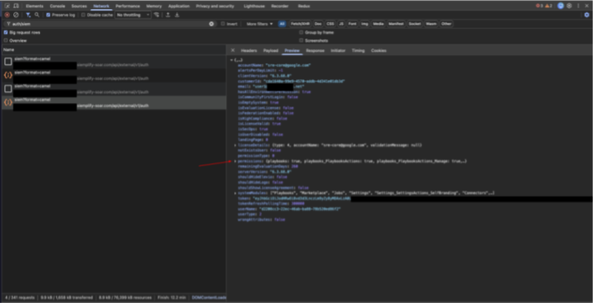 Locate the permissions object