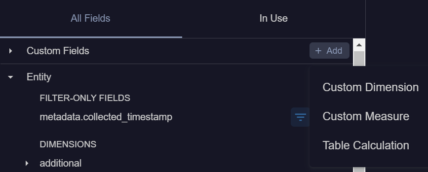 Acceder al menú de campos personalizados