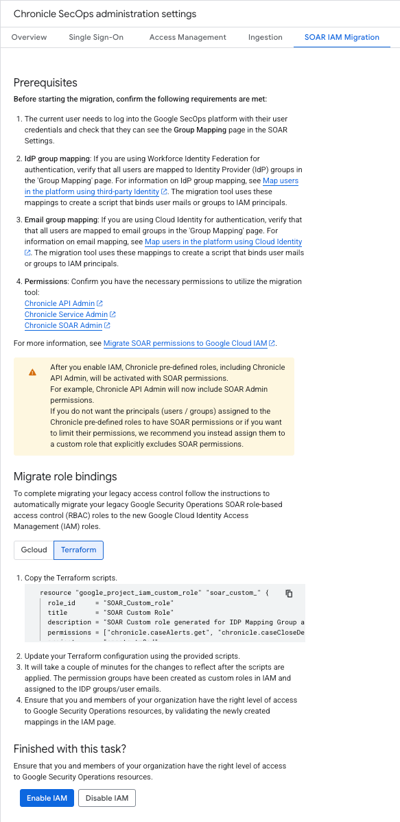SOAR IAM Migration