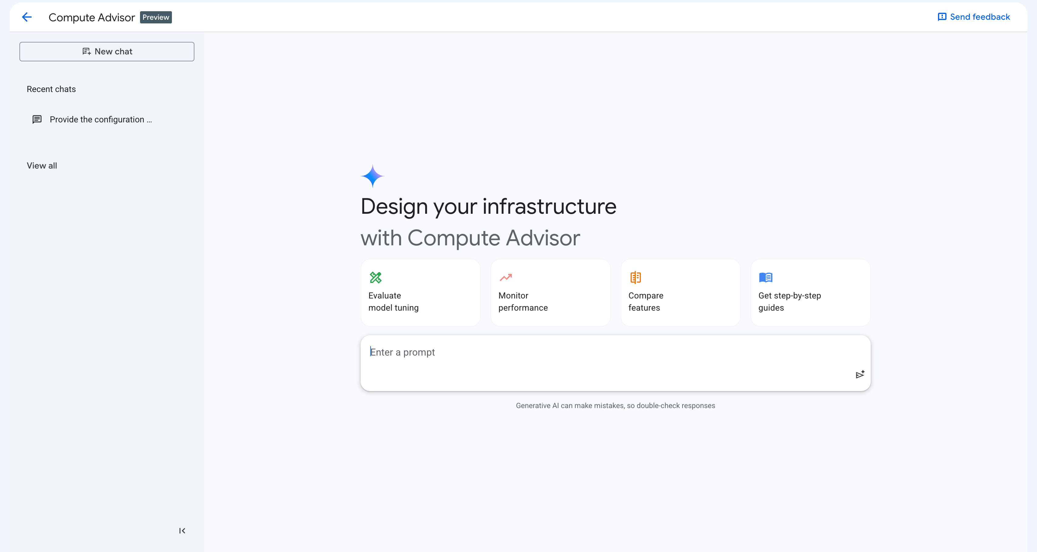 Screenshot halaman Compute Advisor dan elemen UI yang menyusunnya.
