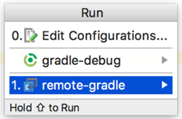 Screenshot che mostra la finestra di dialogo
Configurazioni di debug.
