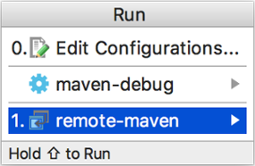 Screenshot che mostra la finestra di dialogo
Configurazioni di esecuzione/debug.