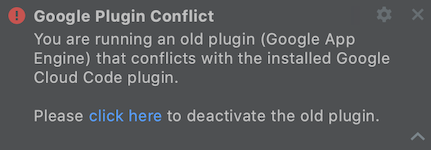 Captura de ecrã que mostra a notificação de conflito do plug-in.
Clique em "clique aqui" para desativar o plugin.