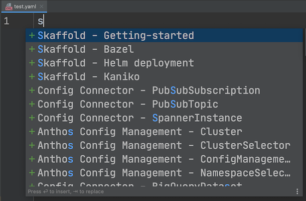 Modelos YAML do Skaffold