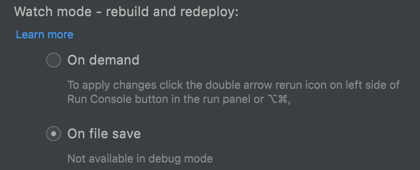 Optionen für den Smartwatch-Modus