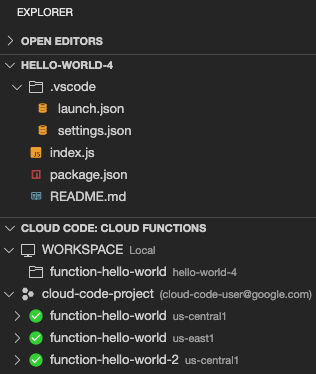 שינוי הסדר של Cloud Functions Explorer