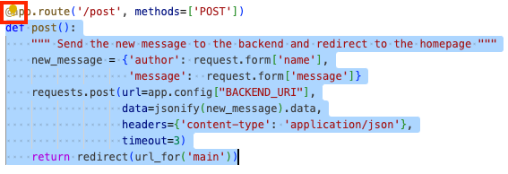 El icono de bombilla de acciones inteligentes aparece después de seleccionar un bloque de código en Shell y Workstations.