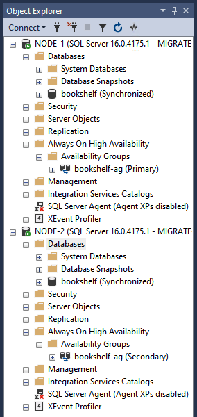 אימות המצב הראשוני של אשכול היעד.
