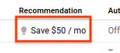 Recomendação ignorada.