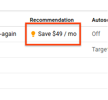 Selecionar uma coluna de recomendações.