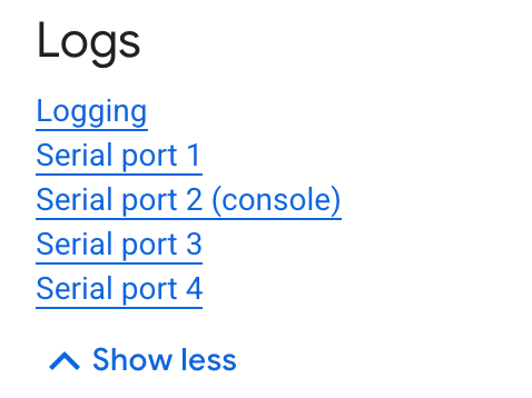 Cliquez sur Cloud Logging pour afficher les journaux Cloud Logging.
