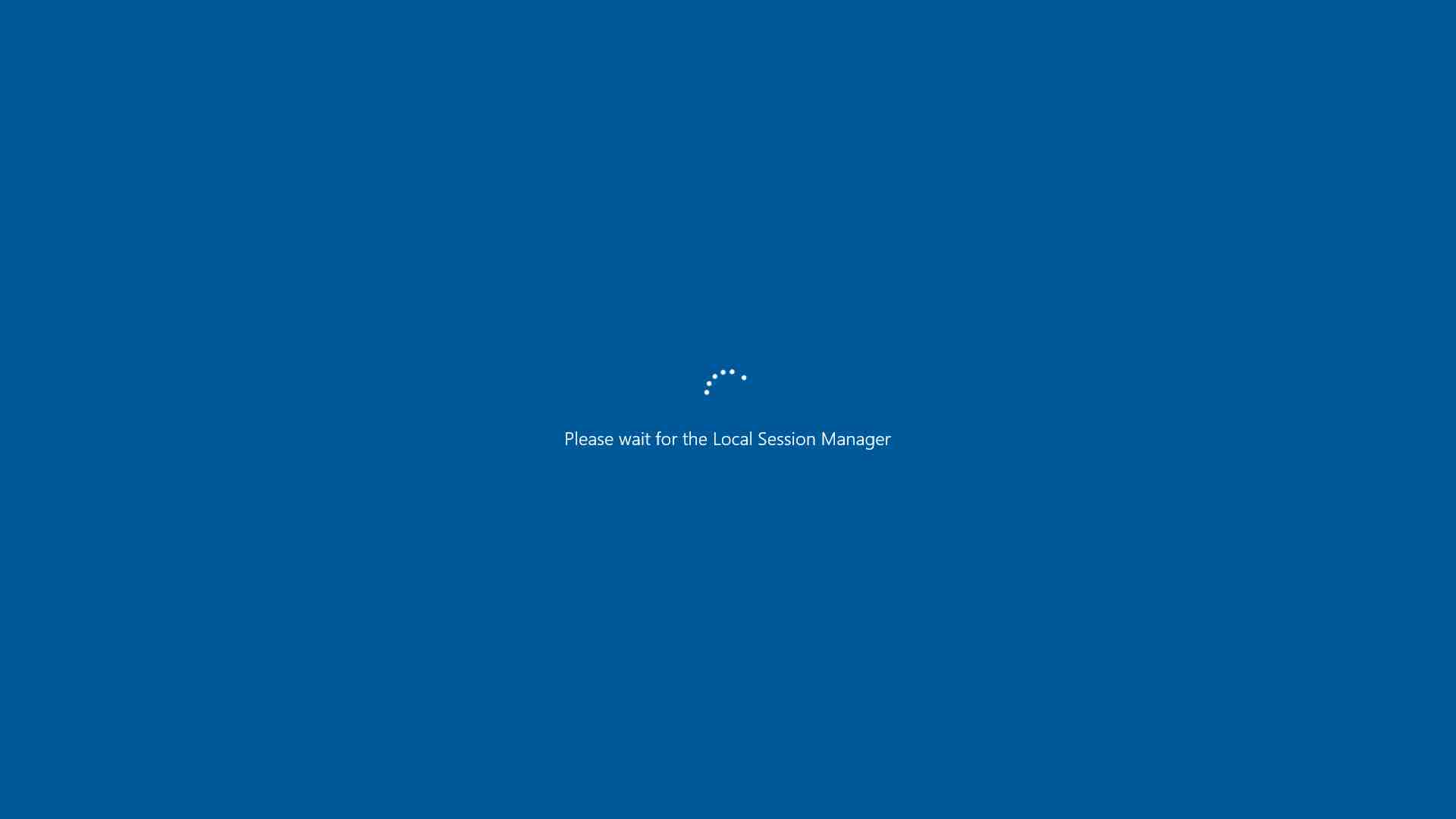Serviços do sistema de carregamento do Windows Server 2016.