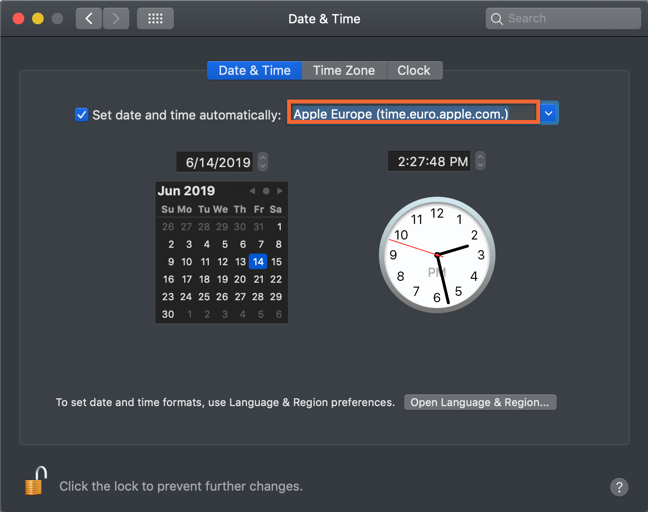 Endereço NPT do Mac