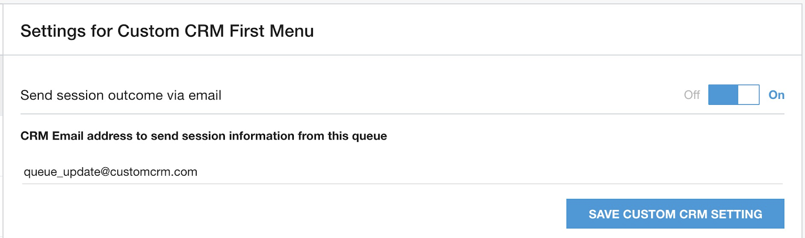 Affichage de la configuration de l'e-mail