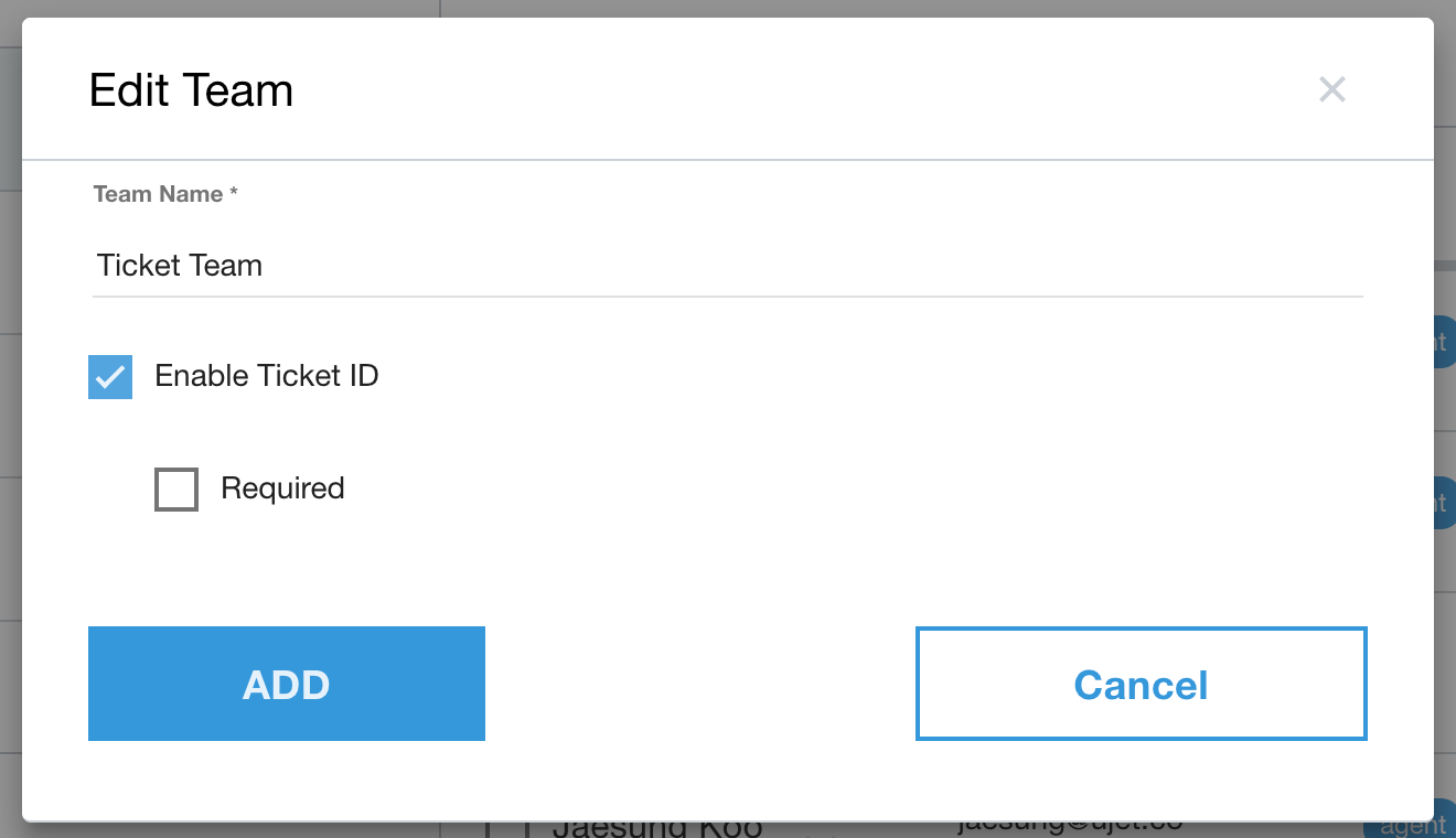 Habilita la visualización del ID de ticket