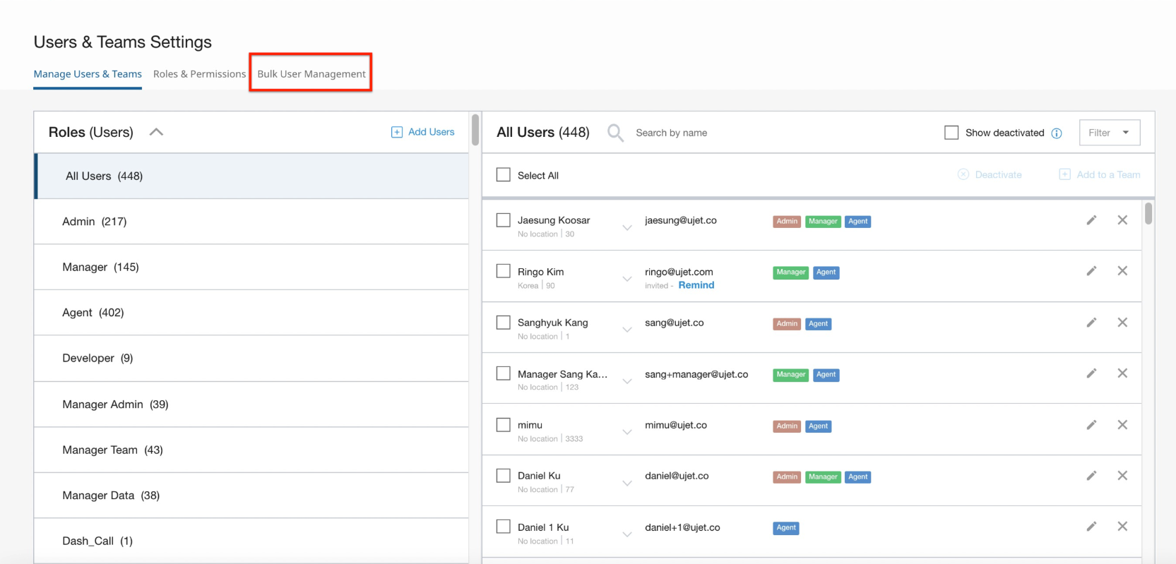 Pengelolaan pengguna secara massal