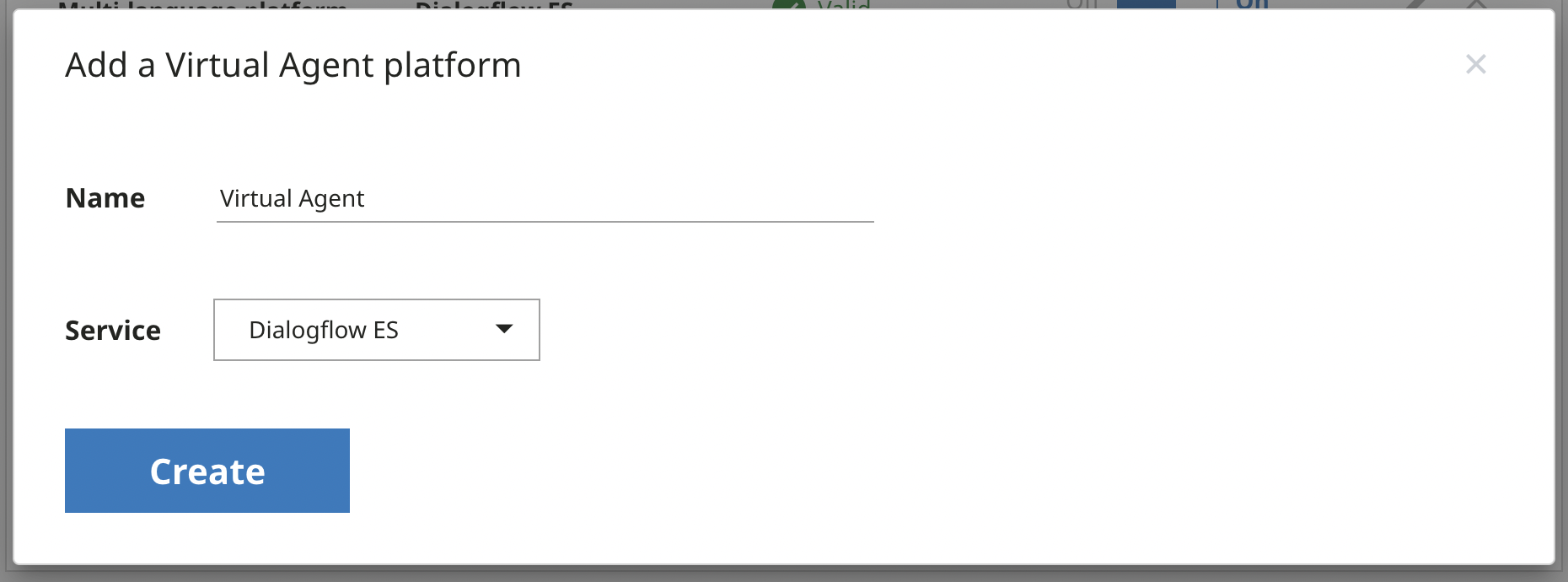 Ajouter une page de plate-forme d'agent virtuel
