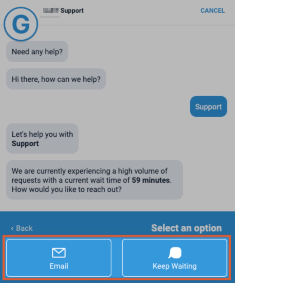 Example Web SDK with Email and Keep Waiting enabled