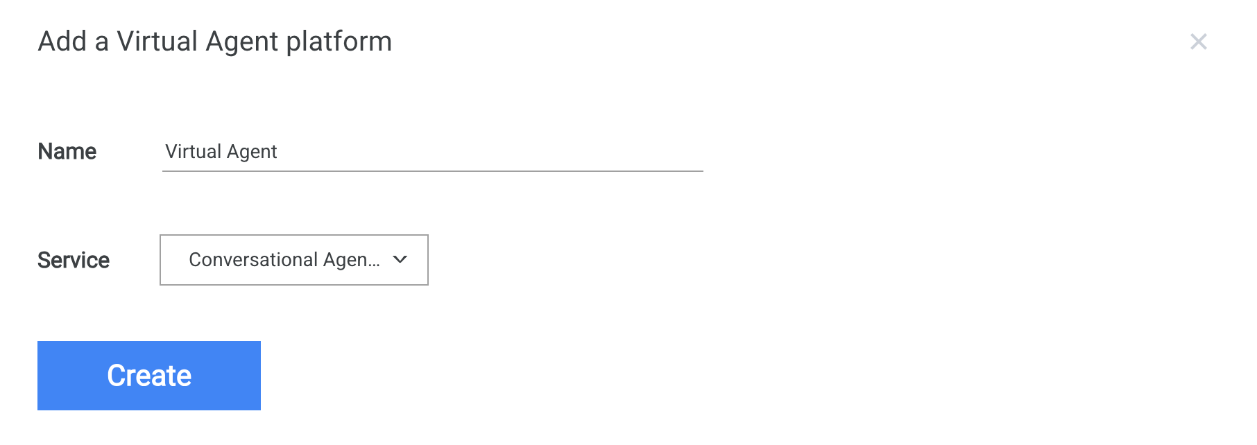 Add a virtual agent platform page