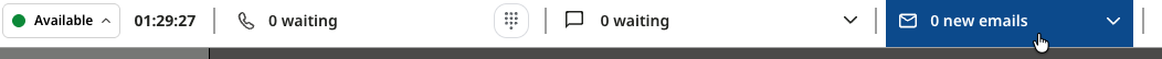 The 'new emails' option in the menu bar
