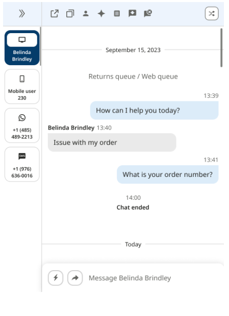 Historial de chat en el adaptador de chat