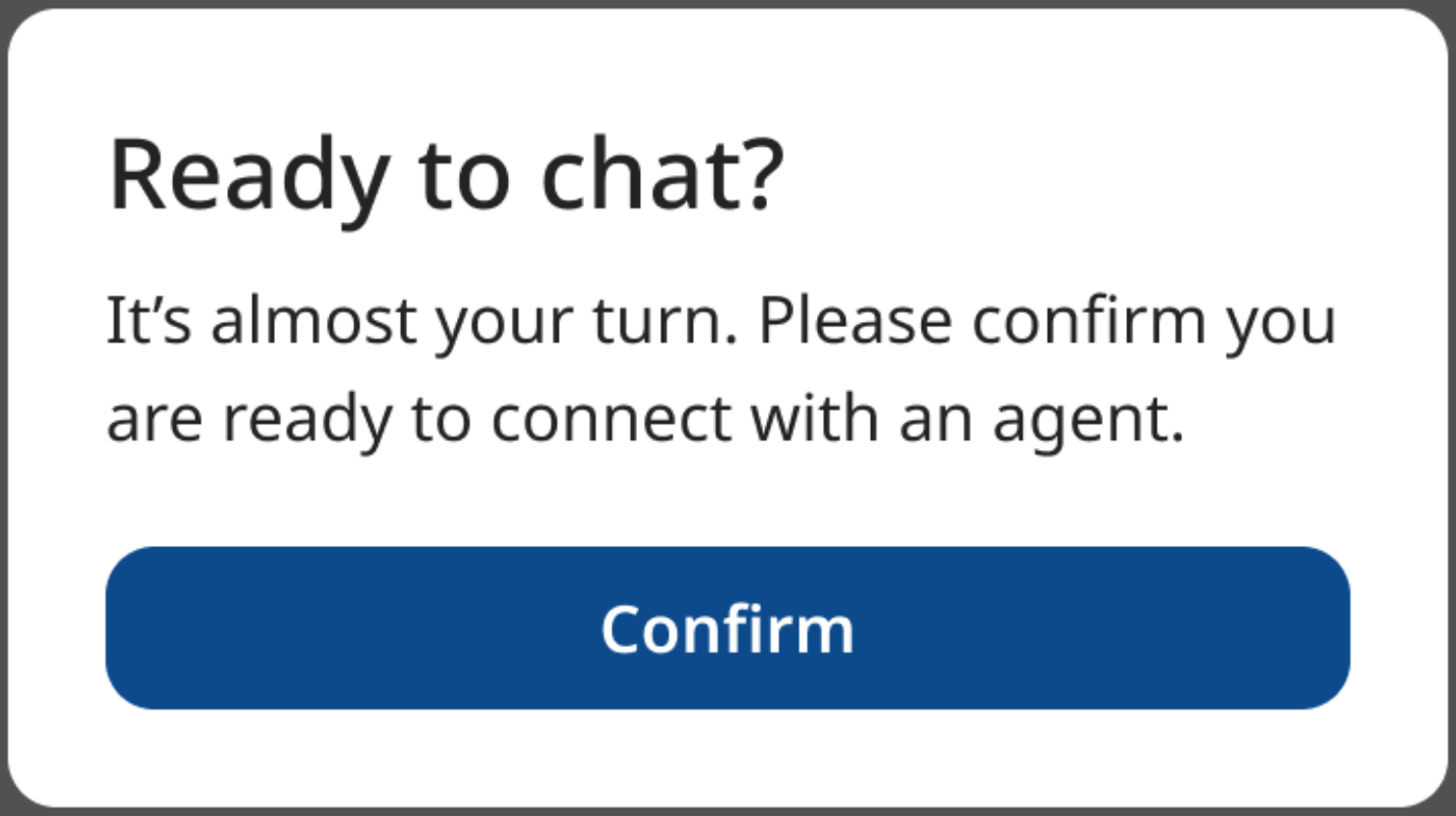 A caixa de diálogo de check-in.