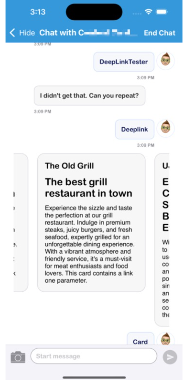 An example of a content card is shown.