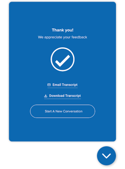 CSAT の [Thank you!] ダイアログ。