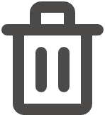 O ícone de exclusão para remover um anúncio único.