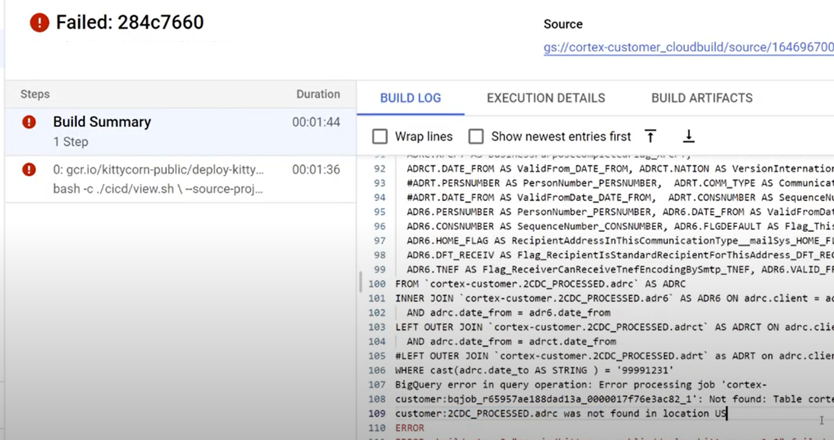 Identifica problemas a través de los registros de Cloud Build Identifica los problemas